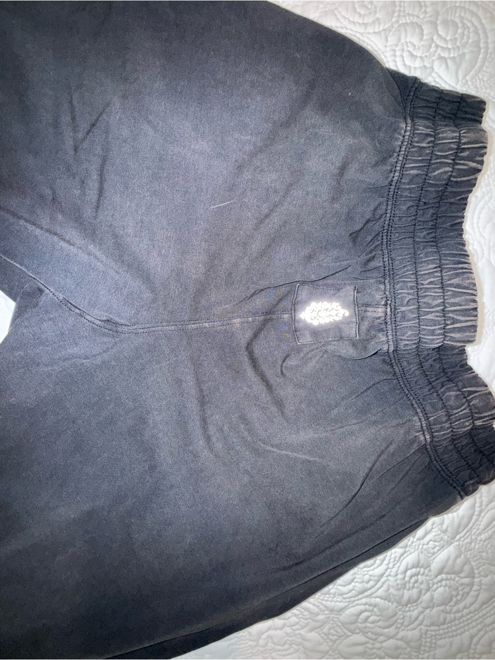 Free People Black Elastic-Waist Athletic pants
